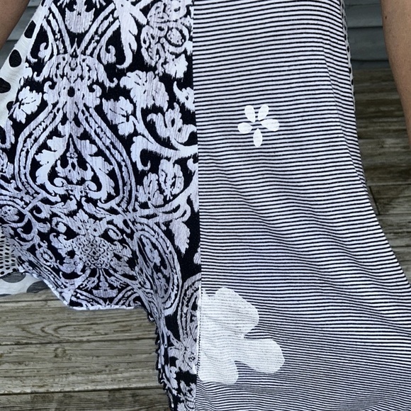 Vintage Crazy Fish |‎ Lace Celtic Dress Striped Polka Dot Floral Asymmetrical S - Picture 6 of 12